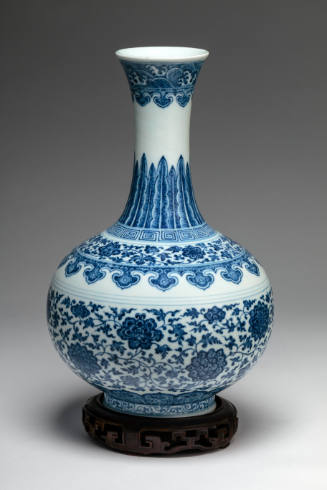 Blue and White "Lotus" Bottle Vase