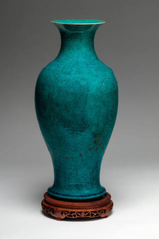 Turquoise-Glazed Vase [incised with dragons]