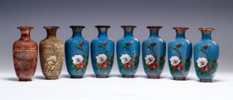 Set of Eight Small Vases Demonstrating the Stages in Making of Cloisonné