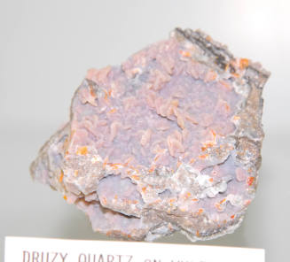 Druzy Quartz on Wulfenite