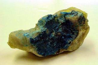 Turquoise crystals on quartz
