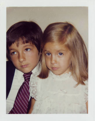 Unidentified Children (Boy in Purple Tie with Girl in White Dress)